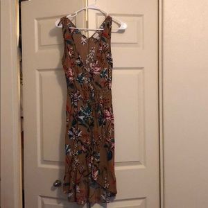 Dark mustard flowery dress